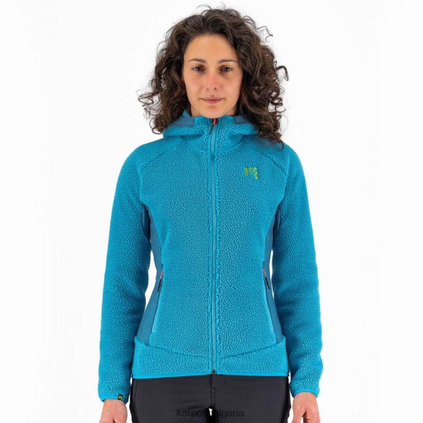 руно| син атол Жени Karpos Суичър от 80-те с полар FZ08Z1114