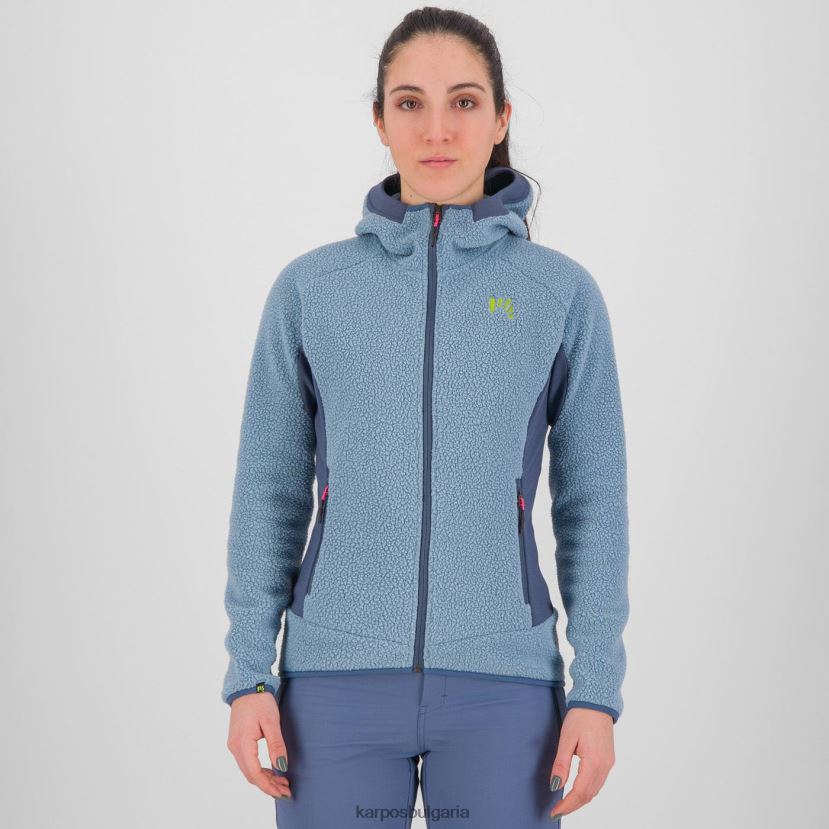 руно| планински извор/берингово море Жени Karpos Суичър от 80-те с полар FZ08Z1117