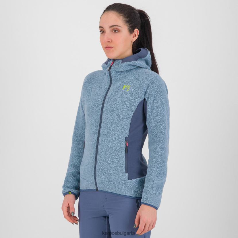 руно| планински извор/берингово море Жени Karpos Суичър от 80-те с полар FZ08Z1117