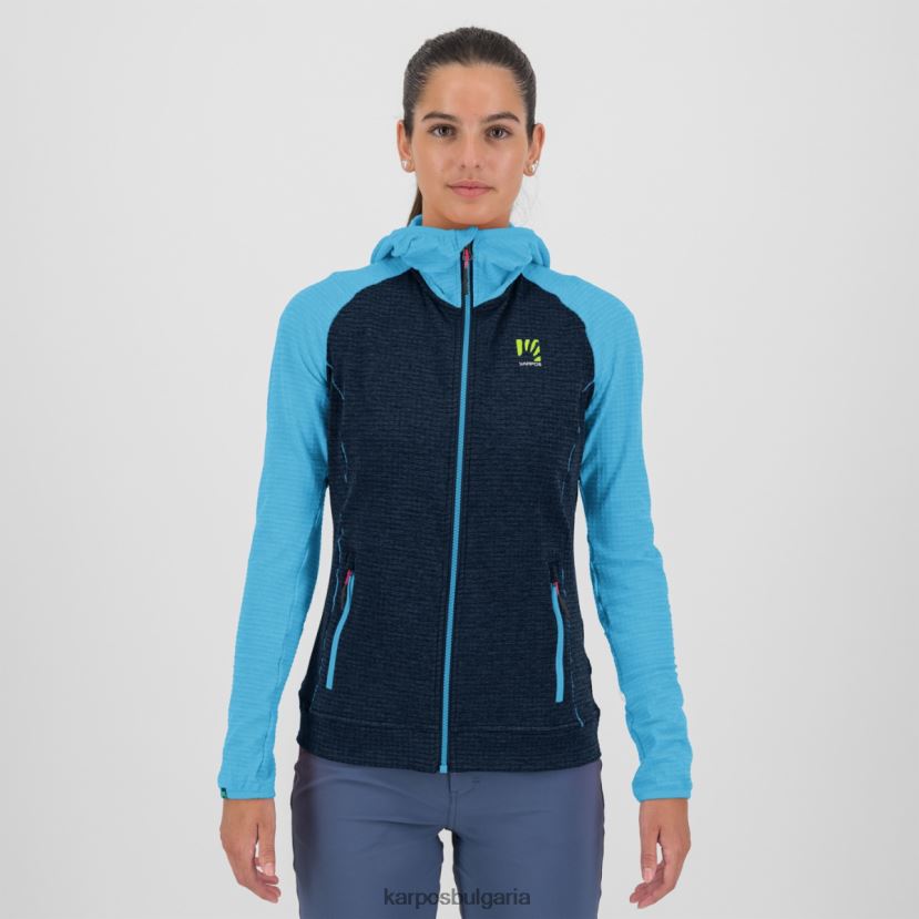 руно| небесен капитан/син атол Жени Karpos амбриззола с качулка с пълен цип FZ08Z1164