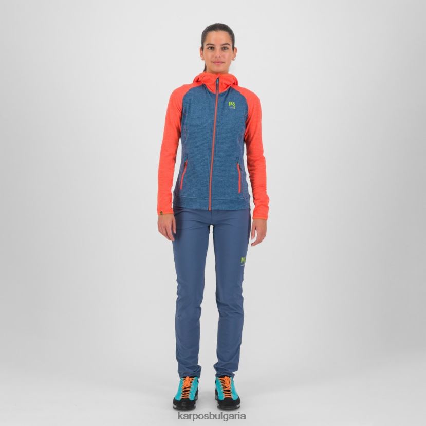 руно| ретро индиго/горещ корал Жени Karpos амбриззола с качулка с пълен цип FZ08Z1165