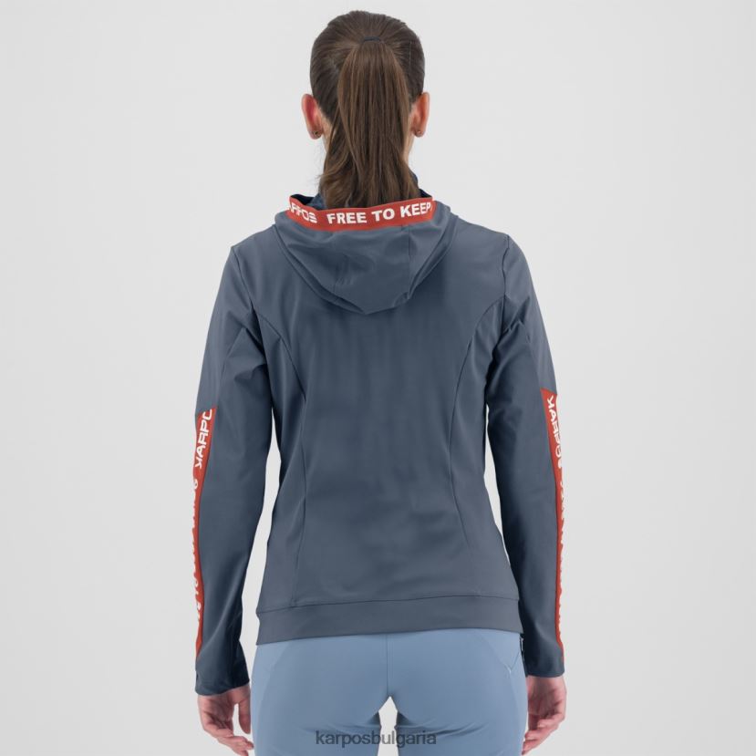 руно| ретро индиго/горещ корал Жени Karpos суичър с цял цип easyfrizz w FZ08Z1143