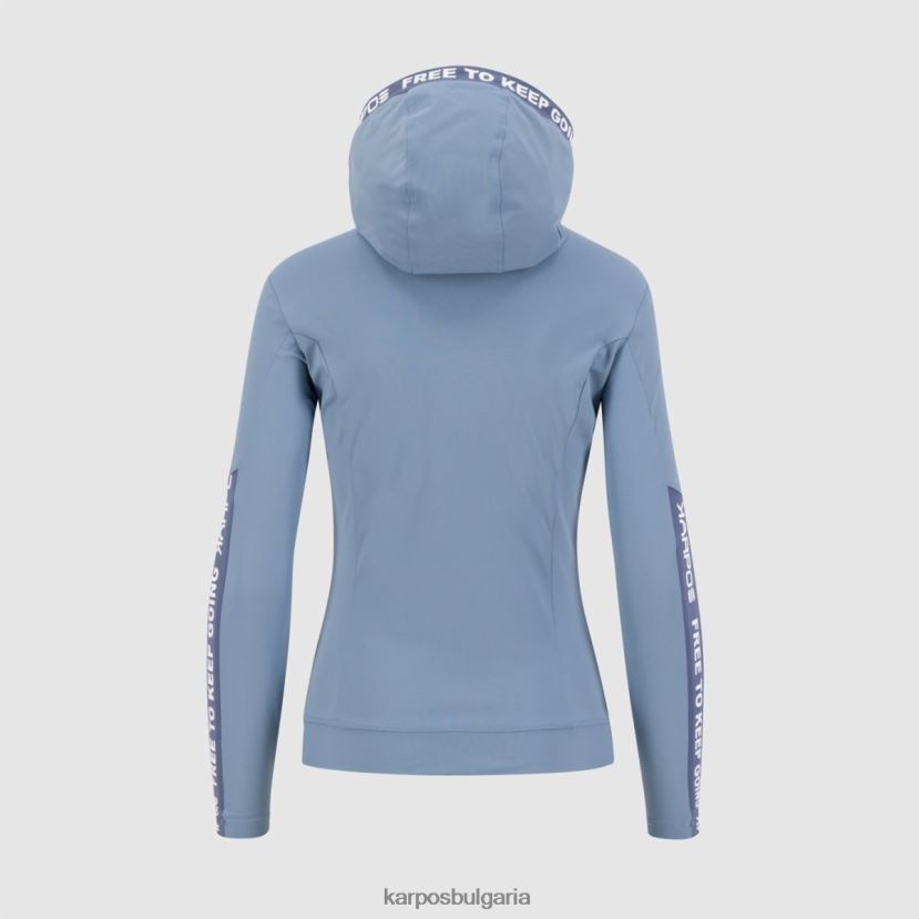 руно| пролетно езеро/винтидж индиго Жени Karpos суичър с цял цип easyfrizz w FZ08Z1145