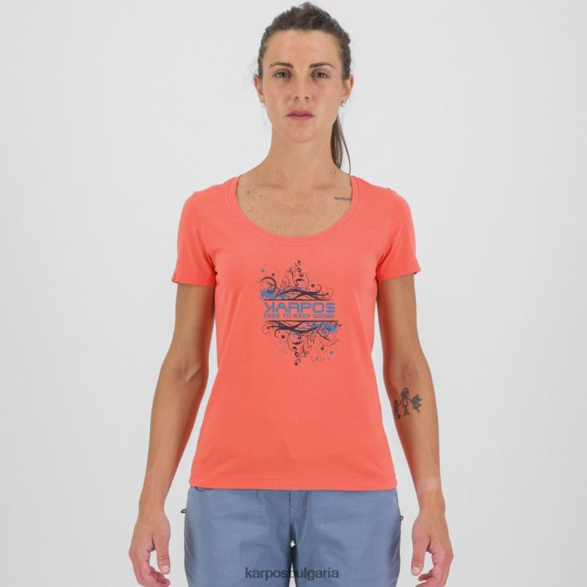 тениска| горещ корал Жени Karpos минзухар с тениска FZ08Z1333