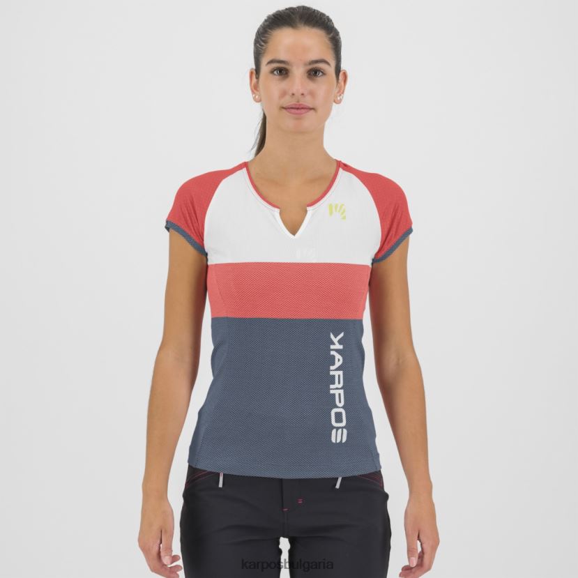тениска| горещ корал/облачен танцьор/реколта Жени Karpos преместен evo w трико FZ08Z1246