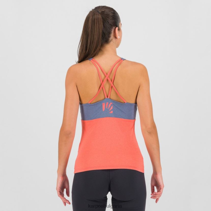 тениска| ретро индиго/горещ корал Жени Karpos бик evo w топ FZ08Z1327