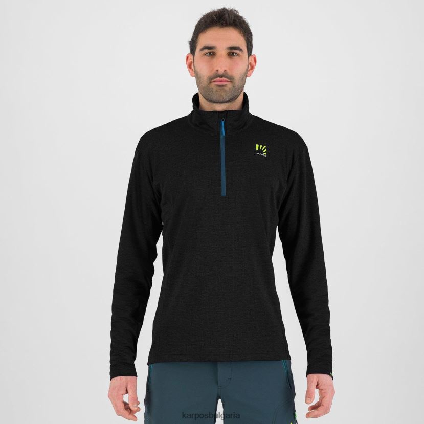 качулка| черен мъже Karpos пицоко с половин цип FZ08Z288