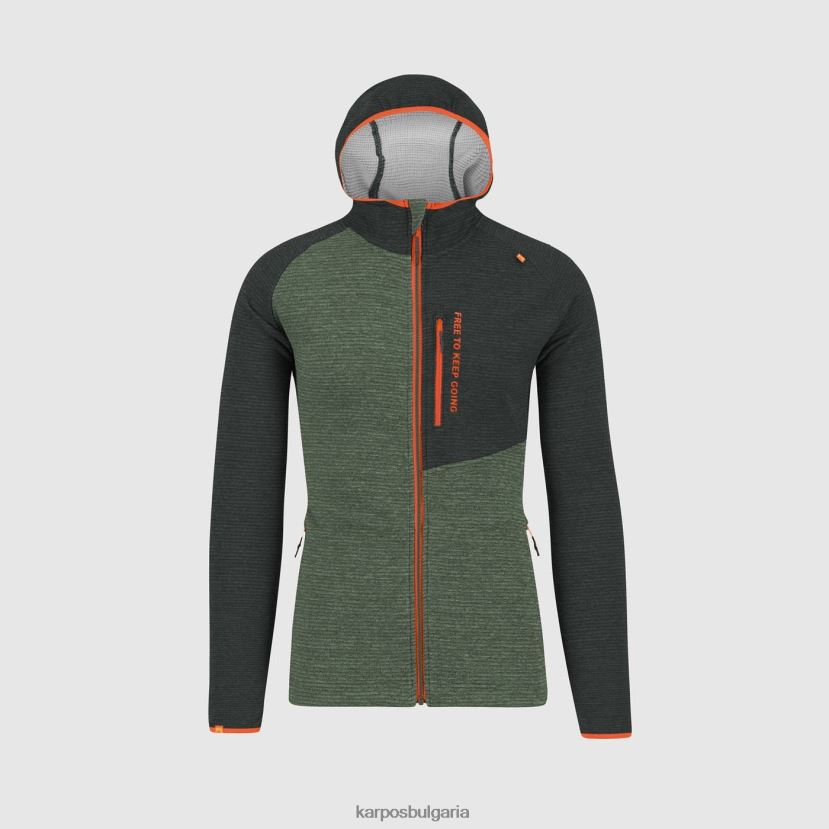 качулка| мащерка/черен пясък мъже Karpos суичър camoscio с цял цип FZ08Z178