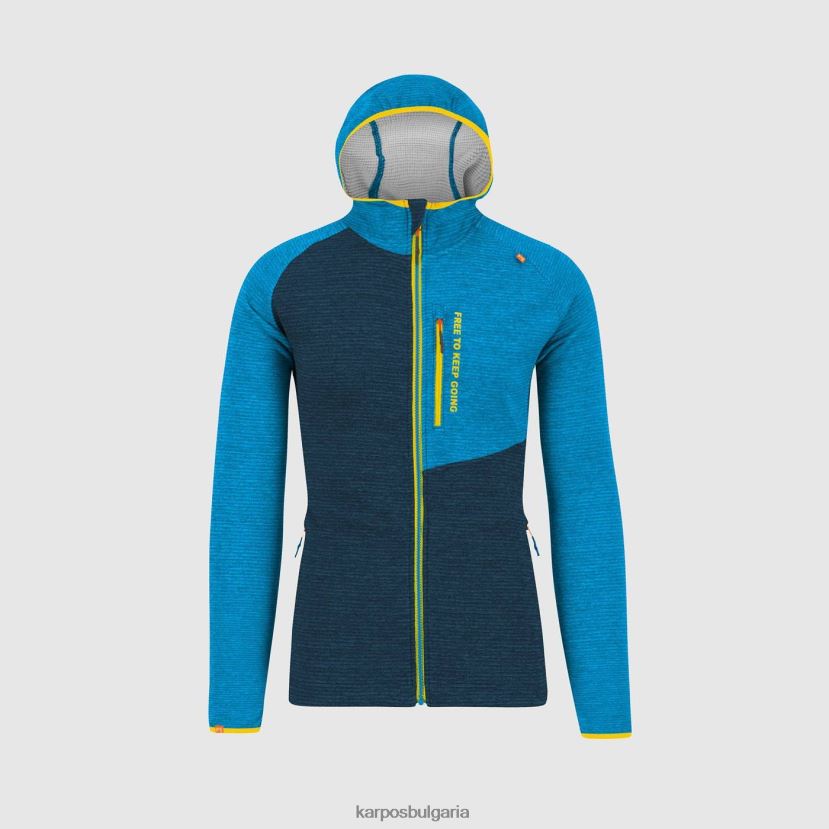 качулка| среднощно/дива синьо мъже Karpos суичър camoscio с цял цип FZ08Z179