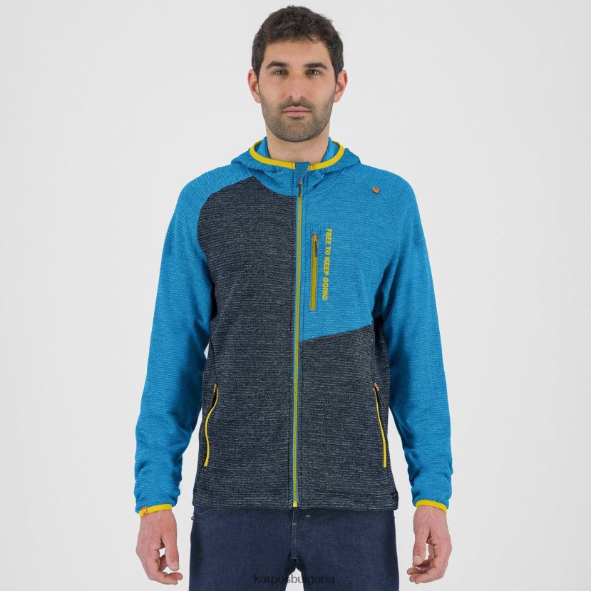 качулка| среднощно/дива синьо мъже Karpos суичър camoscio с цял цип FZ08Z179