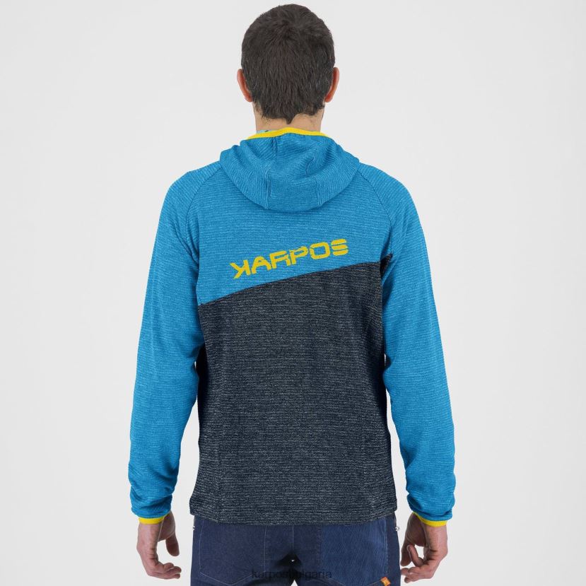 качулка| среднощно/дива синьо мъже Karpos суичър camoscio с цял цип FZ08Z179