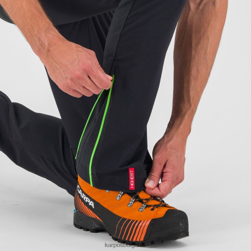 панталон| черно/жасминово зелено мъже Karpos панталон за скално катерене k-performance FZ08Z502