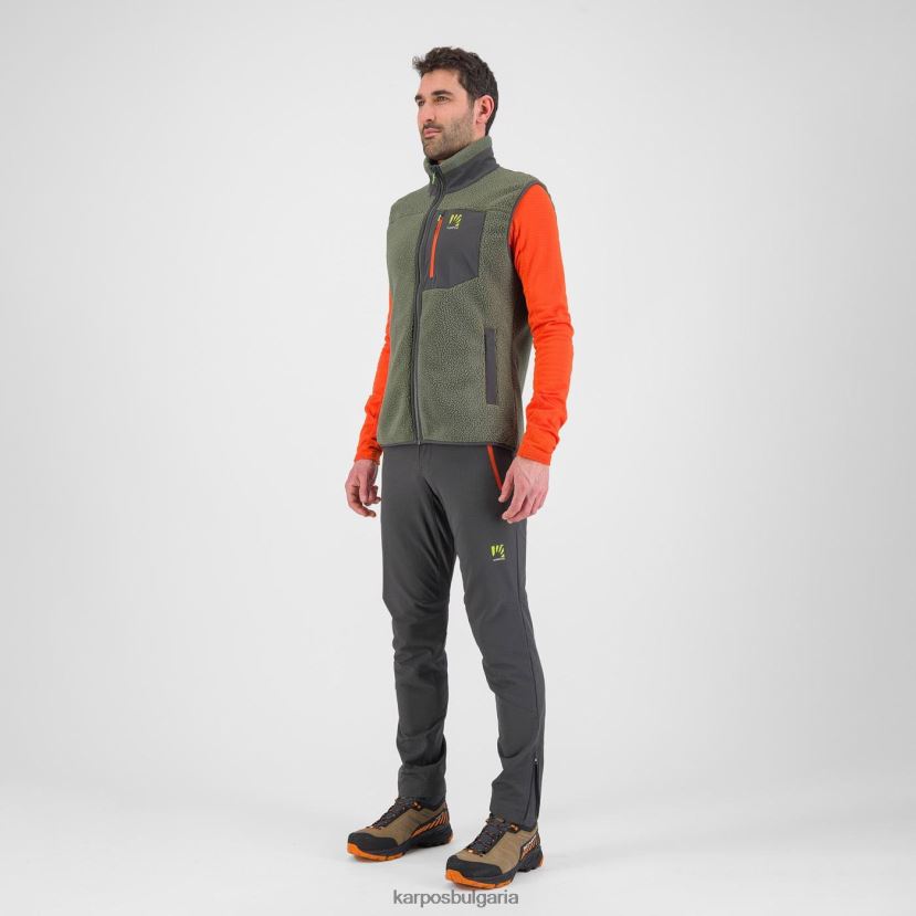 руно| мащерка/черен пясък мъже Karpos Поларена жилетка от 80-те FZ08Z151