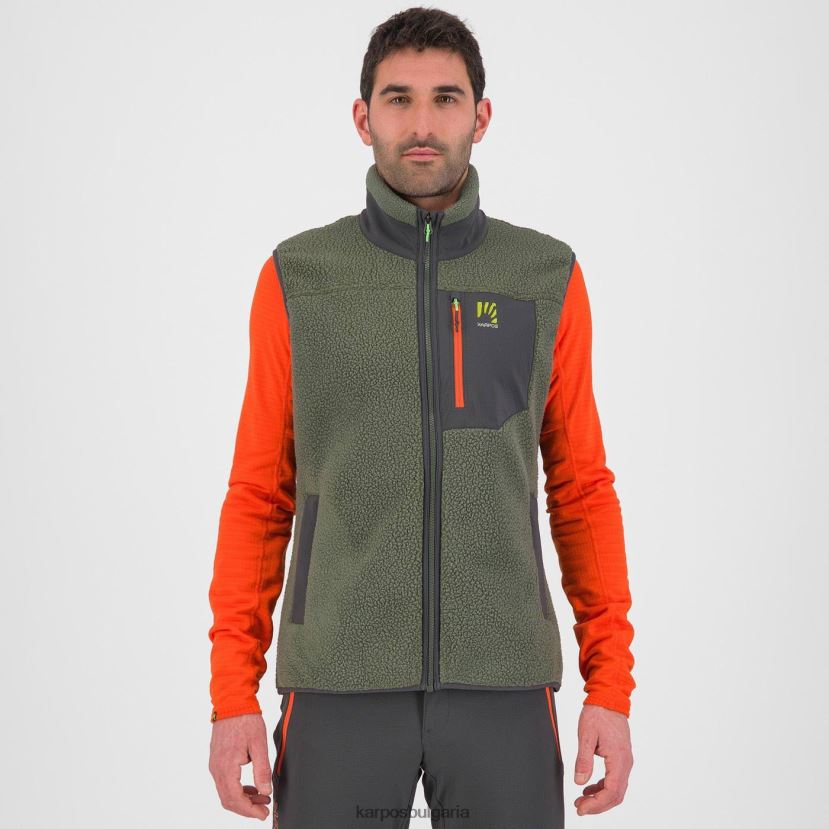 руно| мащерка/черен пясък мъже Karpos Поларена жилетка от 80-те FZ08Z151