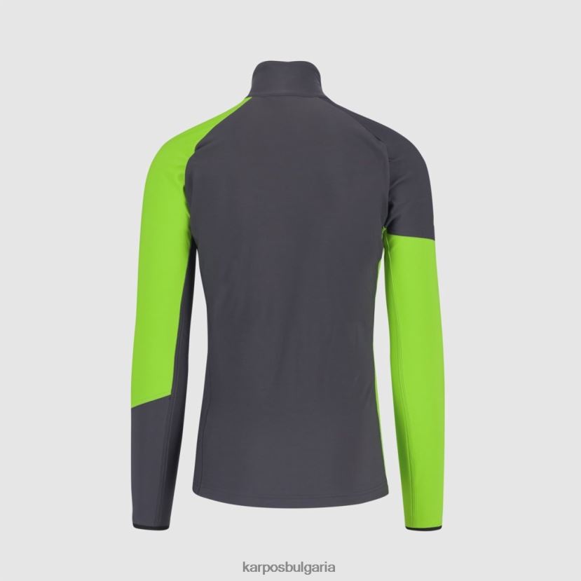 руно| тъмно сиво ябълково зелено мъже Karpos alagna r полар с пълен цип FZ08Z201