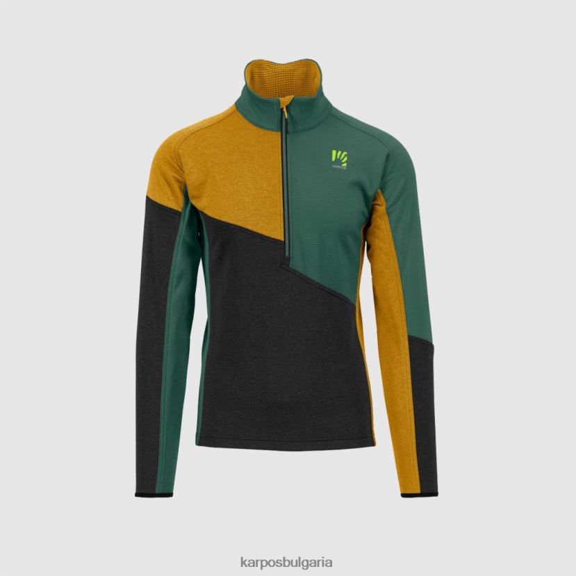 руно| черно/златни люспи/дим бор мъже Karpos federa полар с половин цип FZ08Z264