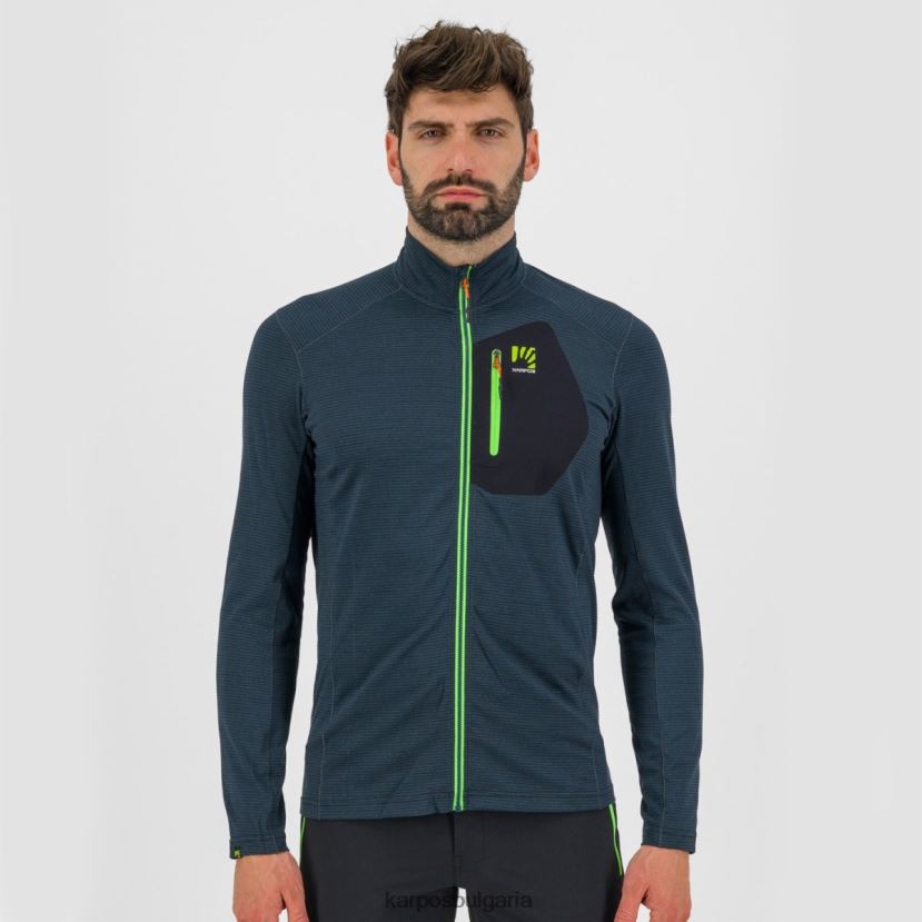 руно| черно/жасминово зелено мъже Karpos pomedes тениска ls FZ08Z247
