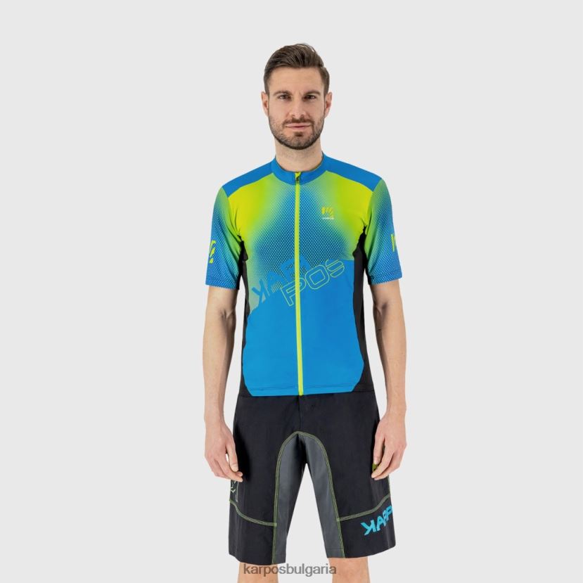 тениска| печат 1 индиго б./черно/зелено мъже Karpos фланелка за скачане FZ08Z304