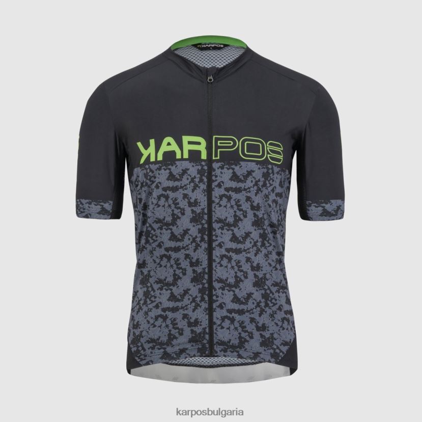 тениска| черно/омбре синьо/зелено флуор мъже Karpos фланелка за скачане FZ08Z308