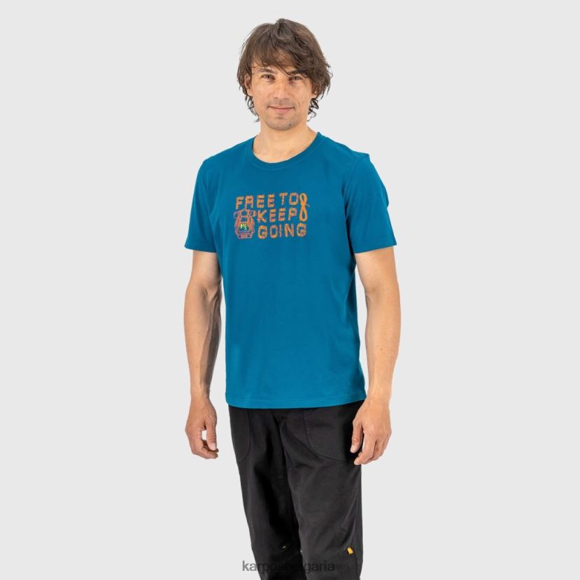 тениска| мароканско синьо мъже Karpos тениска с минзухар FZ08Z402