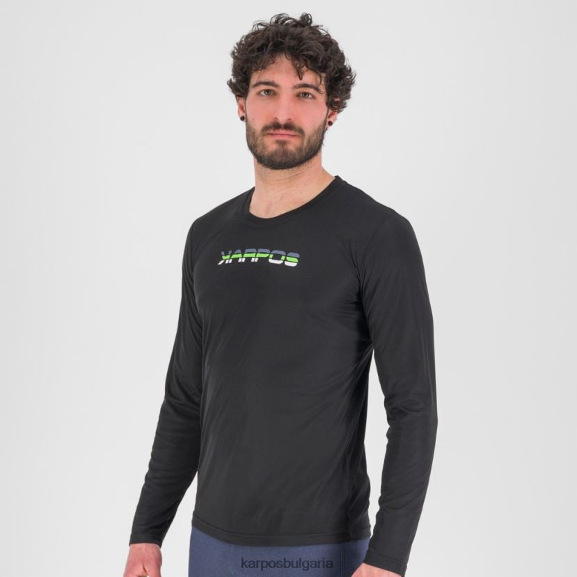 тениска| черно/жасминово зелено мъже Karpos loma трико ls FZ08Z384