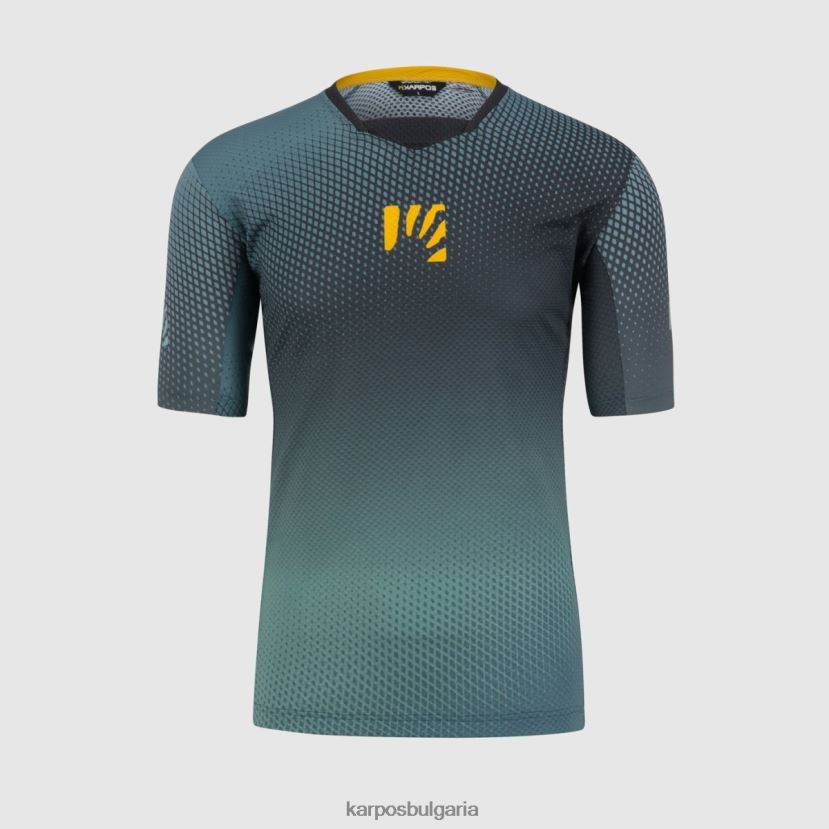 тениска| черно/северноатлантическо/лимонено извивка мъже Karpos тениска val di dentro FZ08Z333