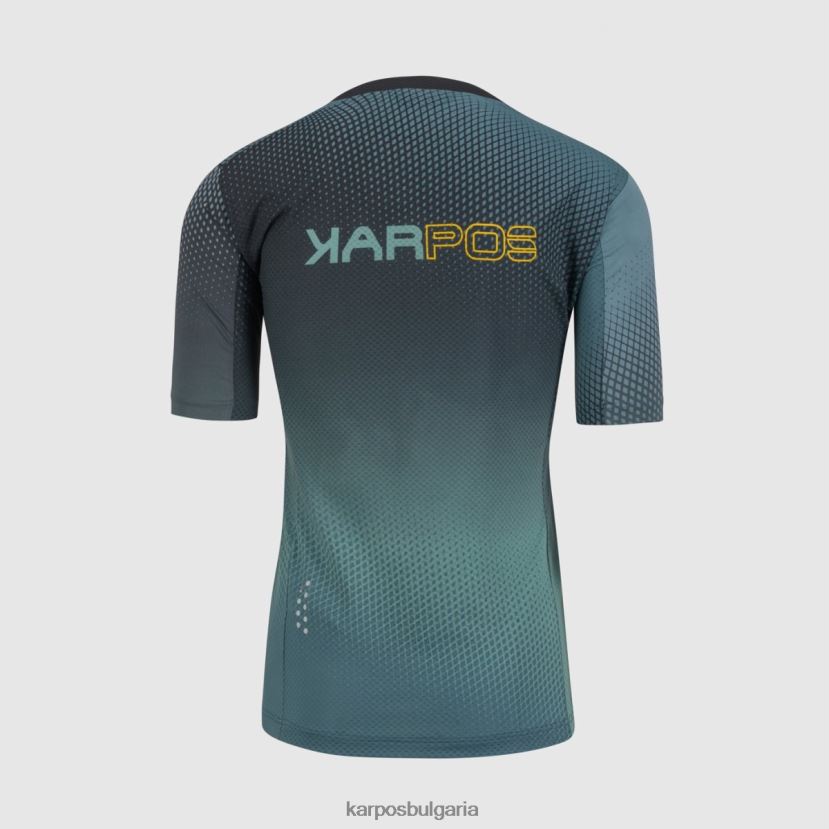 тениска| черно/северноатлантическо/лимонено извивка мъже Karpos тениска val di dentro FZ08Z333