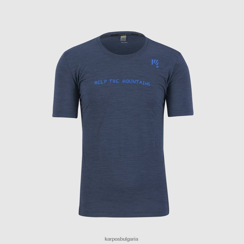 тениска| среднощно/дива синьо мъже Karpos vanoi мериносова тениска FZ08Z331