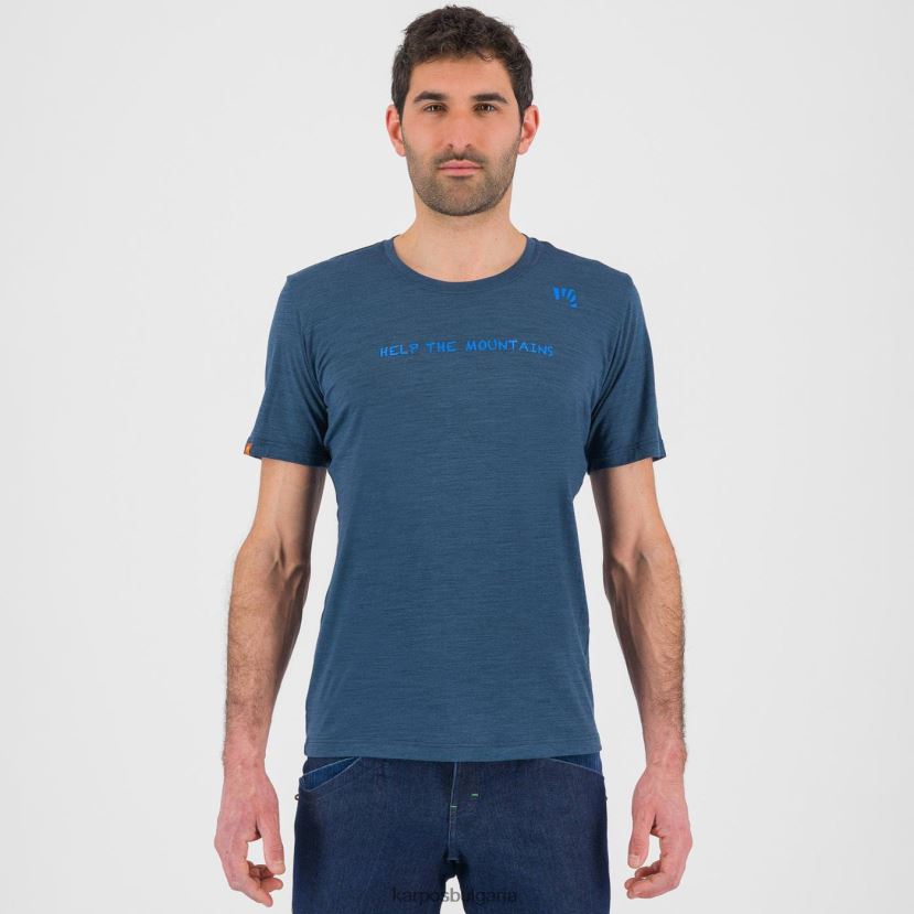 тениска| среднощно/дива синьо мъже Karpos vanoi мериносова тениска FZ08Z331