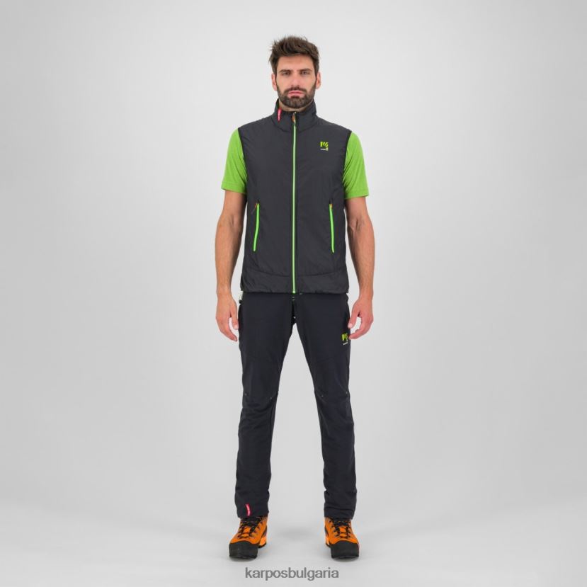 жилетка| черно/жасминово зелено мъже Karpos k-performance хибридна жилетка FZ08Z128