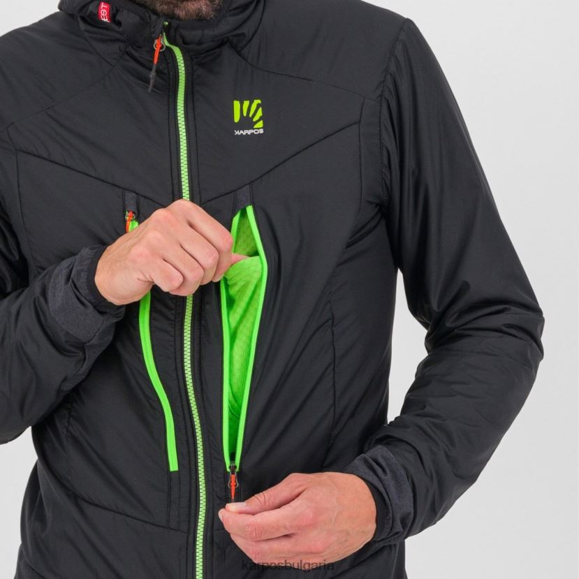 яке| черно/жасминово зелено мъже Karpos k-performance хибридно яке FZ08Z62