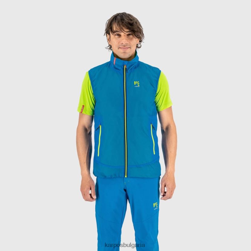 жилетка| индиго b/жасминово зелено мъже Karpos k-performance хибридна жилетка FZ08Z129